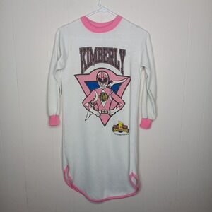 VTG Wormser Nightgown Girls L 10-12 White Pink Kimberly Power Range Long Sleeve